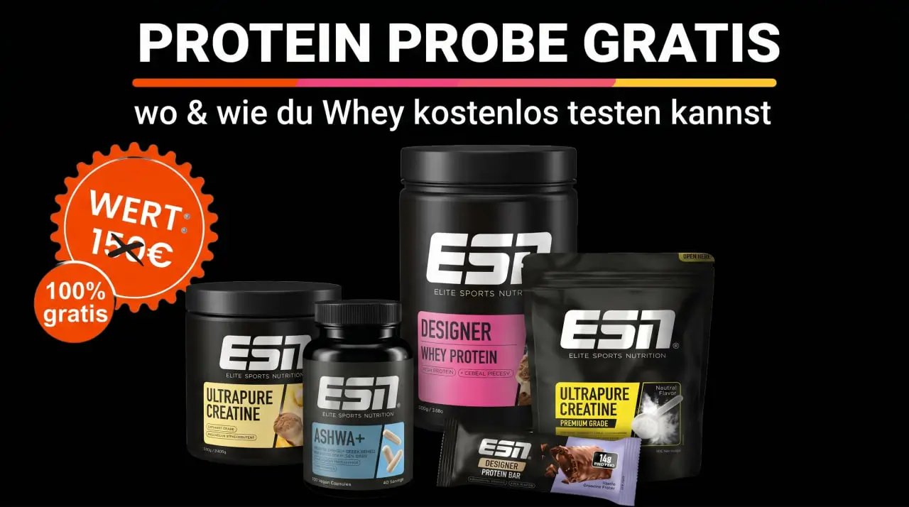 Protein Probe gratis 2026 — wo Whey kostenlos getestet werden kann